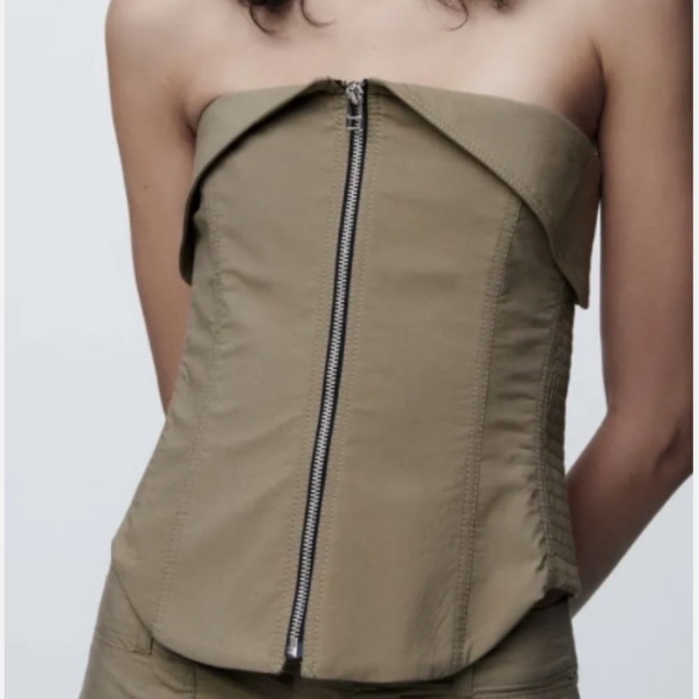 Zara Strapless Linen Top